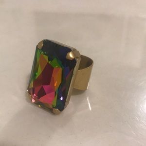 Alex and Ani gold and multi colored gem